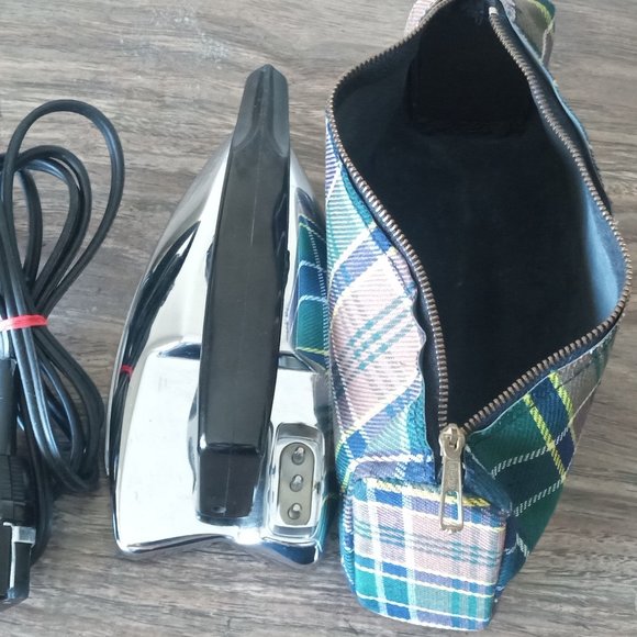 Vintage Universal Folding Handle Travel Iron With Storage Pouch Made In France - Picture 4 of 5